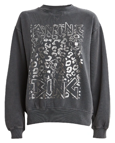 Shop Anine Bing Ramona Panther Sweatshirt In Grey