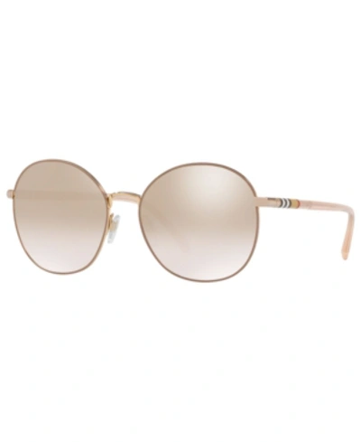 Shop Burberry Women's Sunglasses In Gold/light Brown Mirror Grad Gold