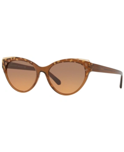Shop Bvlgari Sunglasses, Bv8209 56 In Black Shiny/orange Gradient Light Grey