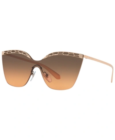 Shop Bvlgari Sunglasses, Bv6093 37 In Pale Gold/orange Gradient Light Grey
