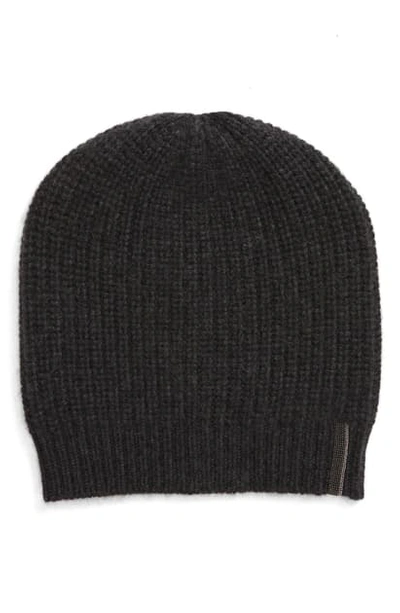 Shop Brunello Cucinelli Cashmere Rib Beanie In Onyx