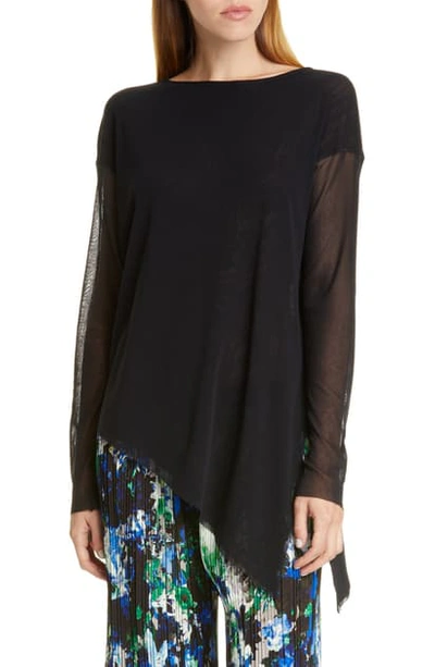 Shop Fuzzi Asymmetrical Hem Top In Nero