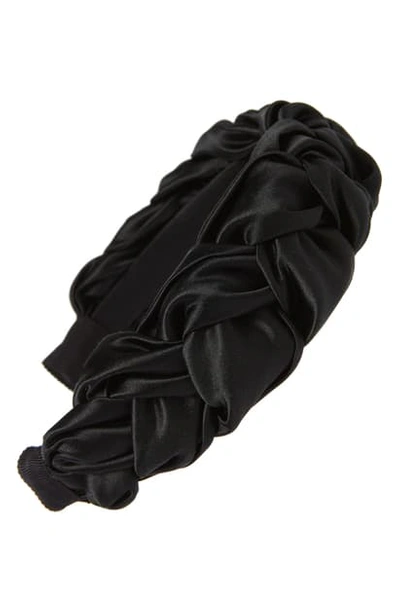 Shop Jennifer Behr Lorelei Satin Headband In Black