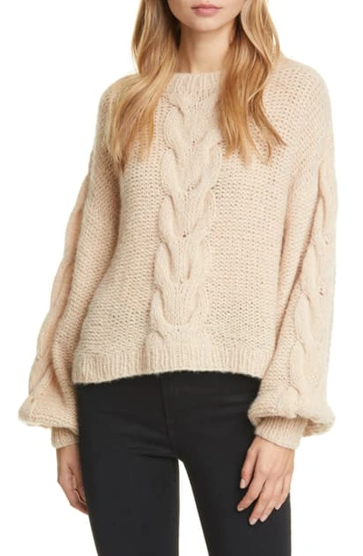 Shop Eleven Six Sophia Cable Knit Alpaca Blend Sweater In Pale Camel