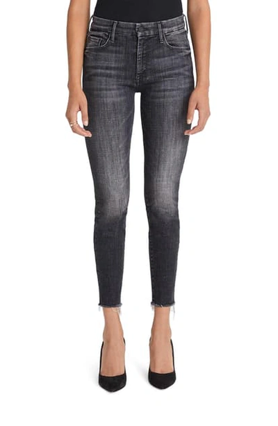 Shop Mother The Looker Fray Ankle Skinny Jeans In Stargazing