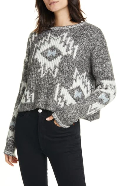 Shop Line Cheyenne Reverse Jacquard Crop Sweater In Relic