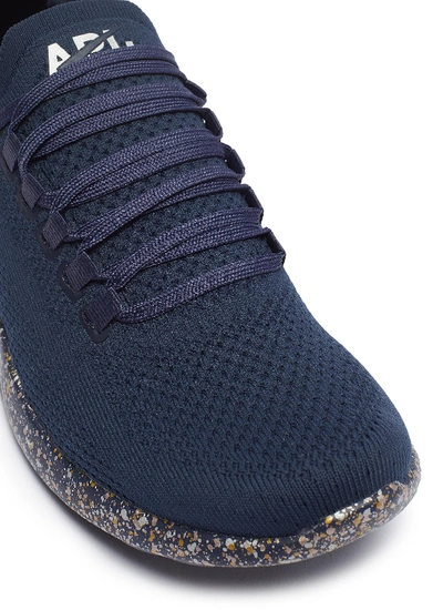 Shop Apl Athletic Propulsion Labs 'techloom Breeze' Glitter Sole Knit Sneakers In Blue