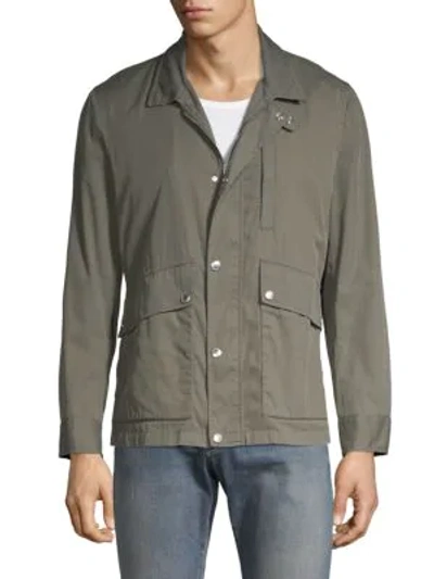 Shop Brunello Cucinelli Full-zip Cotton-blend Jacket In Army Green