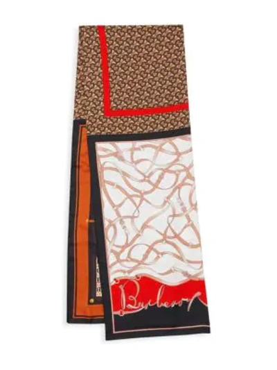 Shop Burberry Montage Print Silk Scarf In Multi