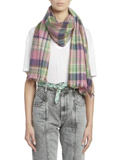 Shop Isabel Marant Women's Kuzanne Plaid Scarf In Pink