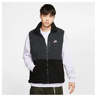 Nike Sportswear Men's Sherpa Fleece Vest In Off Noir/black | ModeSens