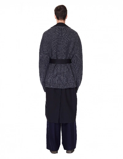 Shop Maison Margiela Black & Grey Combined Coat In Multicolor