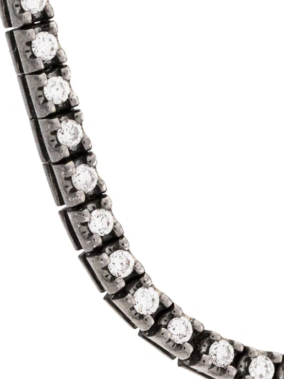 Shop Eva Fehren 18kt White Gold The Line Diamond Choker In Silver