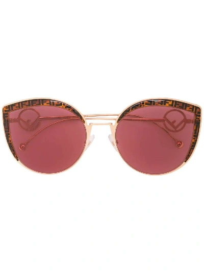Shop Fendi Ff Cat-eye Sunglasses In Pink
