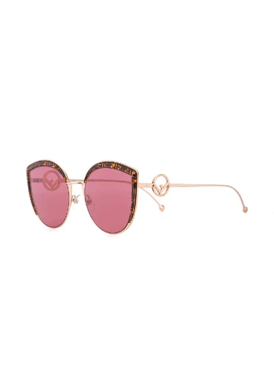 Shop Fendi Ff Cat-eye Sunglasses In Pink