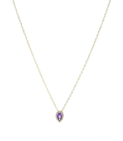 Shop Alison Lou Amethyst Pendant Necklace In Ylwgold