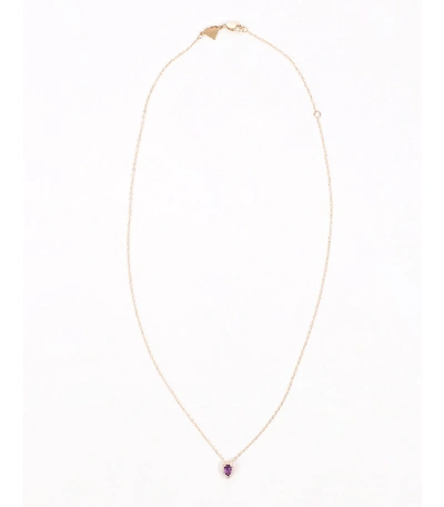 Shop Alison Lou Amethyst Pendant Necklace In Ylwgold