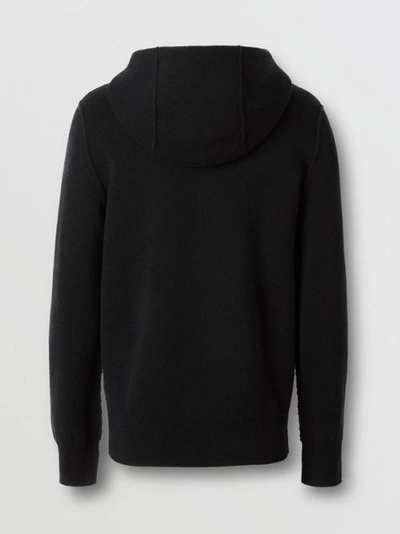 Shop Burberry Monogram Motif Cashmere Blend Hooded Top In Black