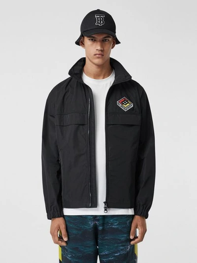 Shop Burberry Logo Graphic Shape-memory Taffeta Jacket In Black