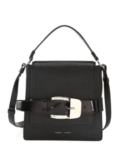 Shop Proenza Schouler Women's Buckle Leather Box Bag In Black
