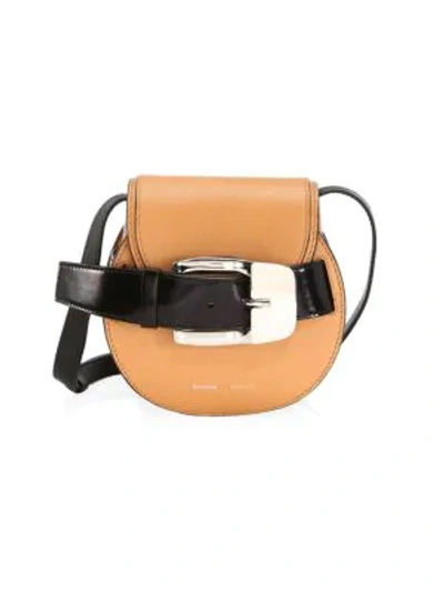 Shop Proenza Schouler Women's Mini Buckle Leather Saddle Bag In Butter Rum