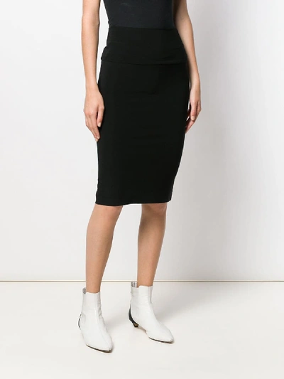 Shop Norma Kamali Fitted Skirt In Black
