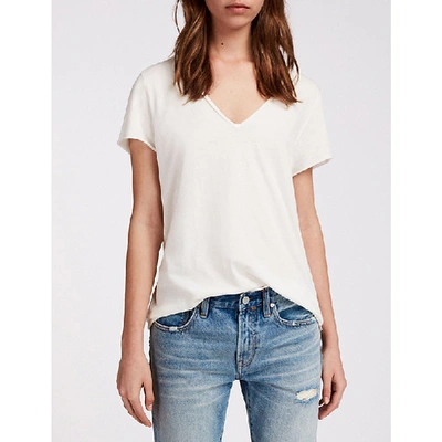 Shop Allsaints Women's Chalk White Emelyn Tonic Short-sleeved T-shirt