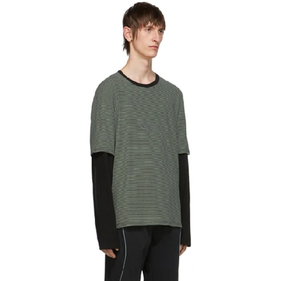 Shop All In Ssense Exclusive Grey And Black Striped Long Sleeve T-shirt In Grey/black