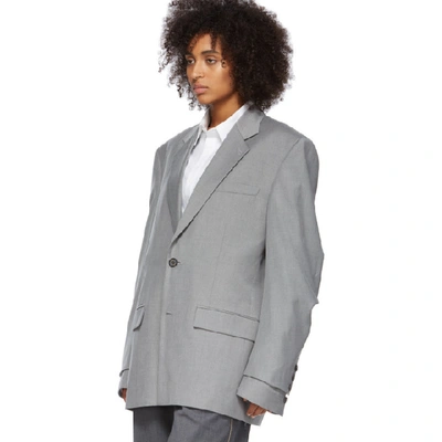 Shop Ader Error Grey Oversized Blazer In Gray Gray