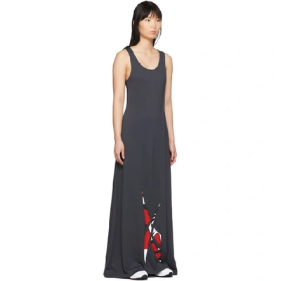 Shop Reebok By Pyer Moss Grey Collection 3 Long Tank Dress In True Grey