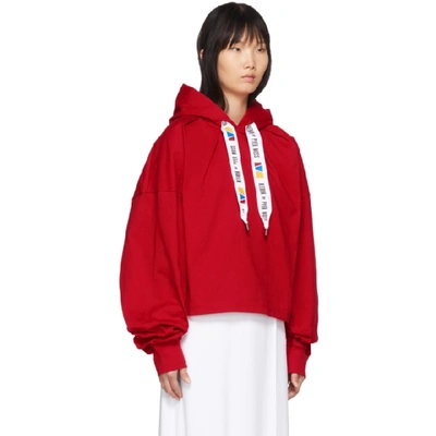 Shop Reebok By Pyer Moss Red Collection 3 Wide Fit Hoodie In Primal Red