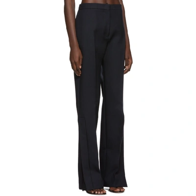 Shop Jil Sander Navy Wool Straight-cut Trousers In 402 Navy