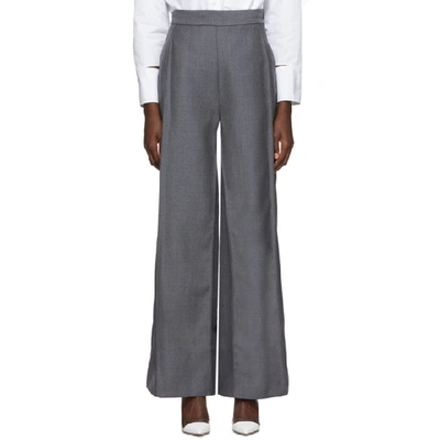 Shop Ports 1961 Grey Wide Long Trousers In 970g Slate