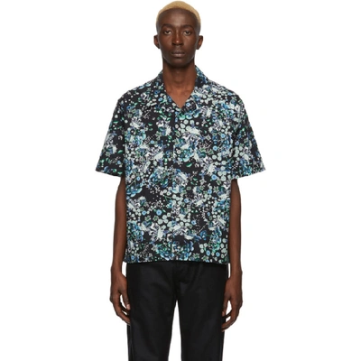 Shop Givenchy Black And Multicolor Hawaii Shirt In 012 Blk/blu