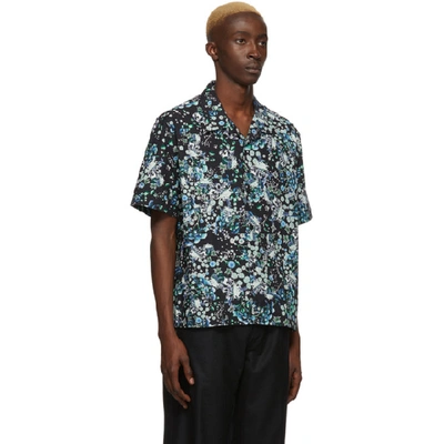 Shop Givenchy Black And Multicolor Hawaii Shirt In 012 Blk/blu