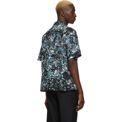 Shop Givenchy Black And Multicolor Hawaii Shirt In 012 Blk/blu