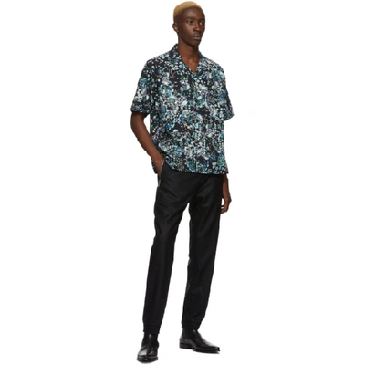 Shop Givenchy Black And Multicolor Hawaii Shirt In 012 Blk/blu