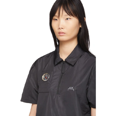 Shop A-cold-wall* Black Compass Side Snap Polo