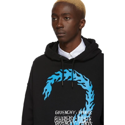 Shop Givenchy Black Burning Question Hoodie In 001 Black