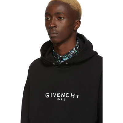 Shop Givenchy Black  Paris Hoodie In 001 Black