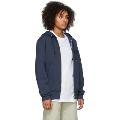 Shop Helmut Lang Navy Standard Zip Hoodie In Strm Navy