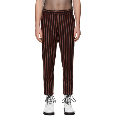 Shop Ann Demeulemeester Black And Red Devonte Trousers In Blk/red