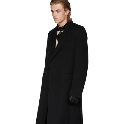 Shop Ann Demeulemeester Black Wool Coat