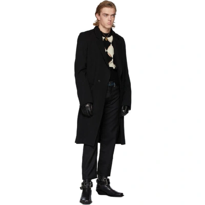 Shop Ann Demeulemeester Black Wool Coat