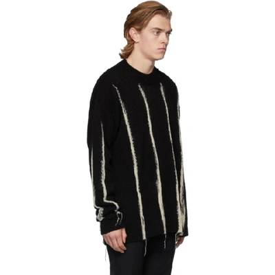 Shop Ann Demeulemeester Black And White Kuprin Stripes Sweater In Blk/wht