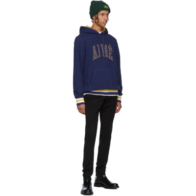 Shop Aimé Leon Dore Aime Leon Dore Navy Terry Collegiate Hoodie In Flag Navy