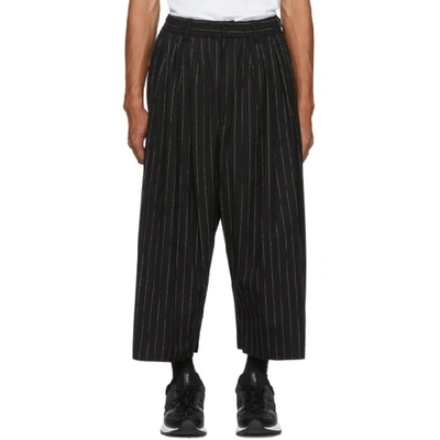 Shop Sasquatchfabrix . Black And White Wool Silhouette Trousers In 01blkwhtstr