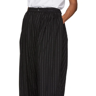 Shop Sasquatchfabrix . Black And White Wool Silhouette Trousers In 01blkwhtstr