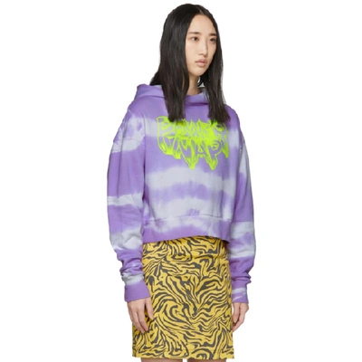 Shop Ashley Williams Ssense Exclusive Purple Tie-dye Power Nap Hoodie In Lilac/yello