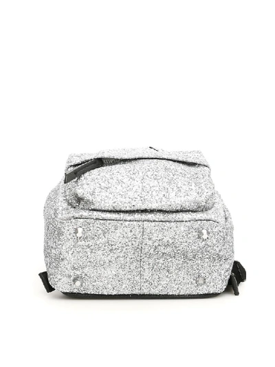 Shop Chiara Ferragni Small Glitter Flirting Backpack In Silver (silver)